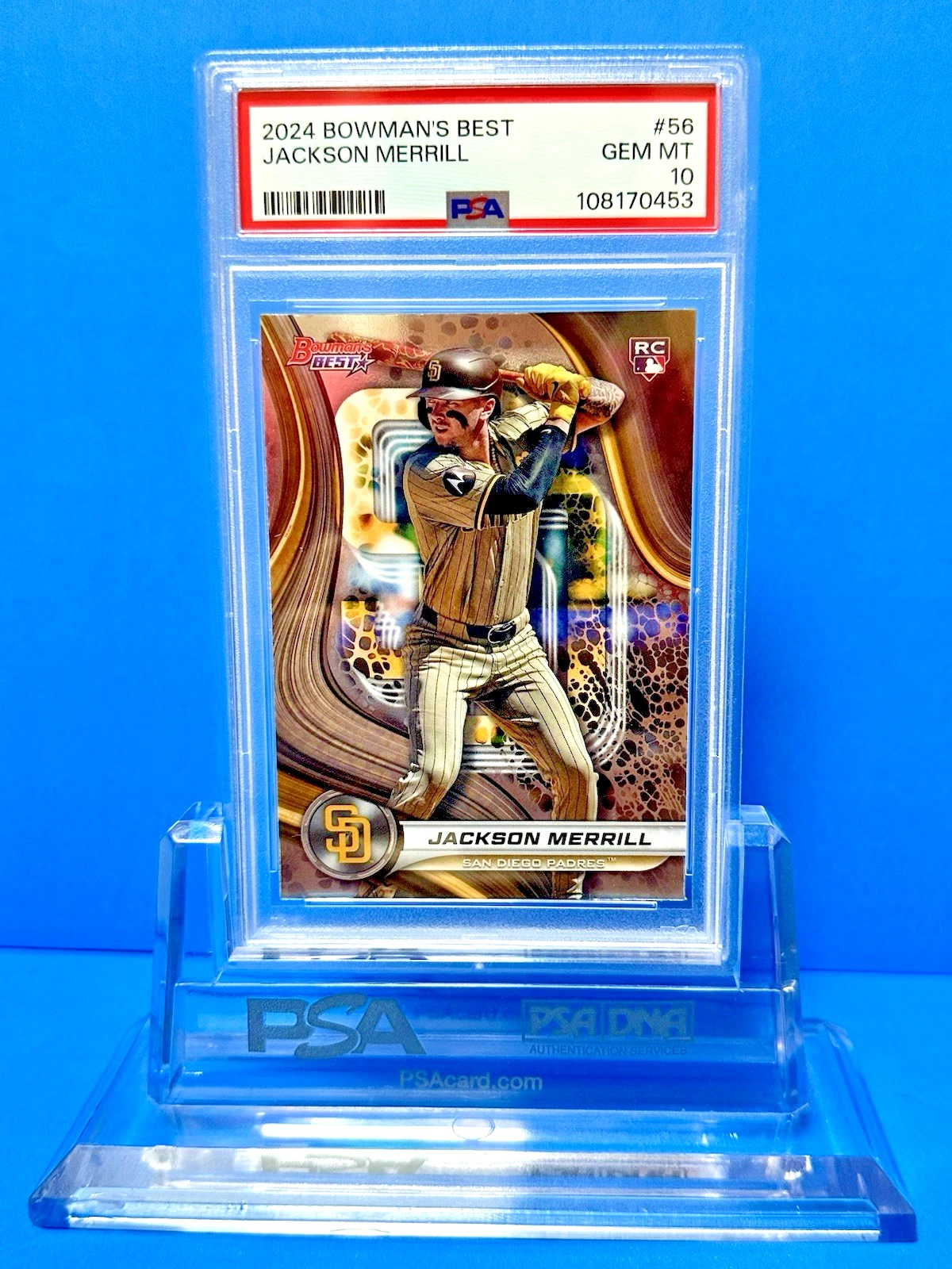 Deal for Jackson Merrill PSA 10 #56 (RC) - 2024 Bowman's Best