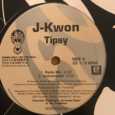J-Kwon - Tipsy (12'' Promo Vinyl Record - Unplayed copy) Trackboyz / So So Def