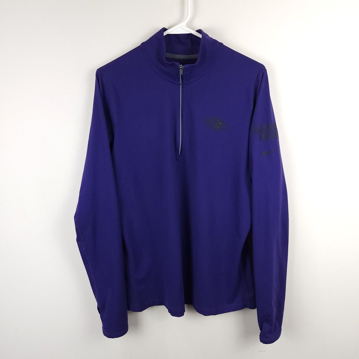 Baltimore Ravens Pullover Womens XL Purple Nike Dri-Fit 1/4 Zip
