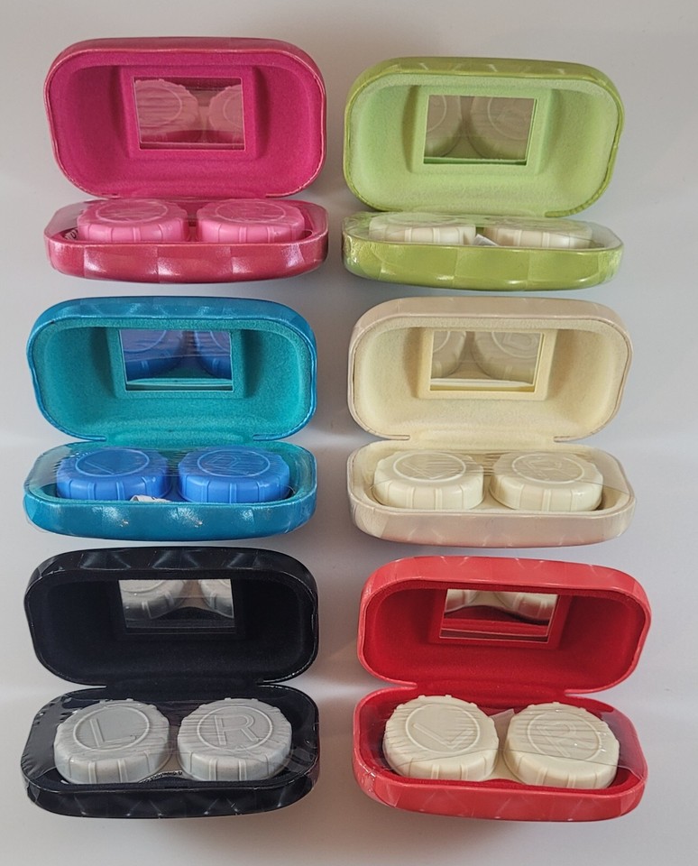 New Contact Lenses Mini Case Holder Mirror Compact Small Travel Size ...