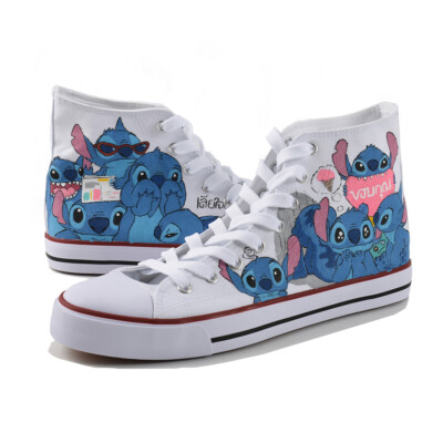 Stitch Hand Painted Canvas Shoes Custom Sneakers
