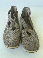 Easy Steps Junction Pewter Leather Flats Size 8C Slip On Woven Comfort Shoes