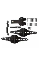 Gate Latch Hardware  Steel Black Deluxe Heavy Duty Latch Gate Set