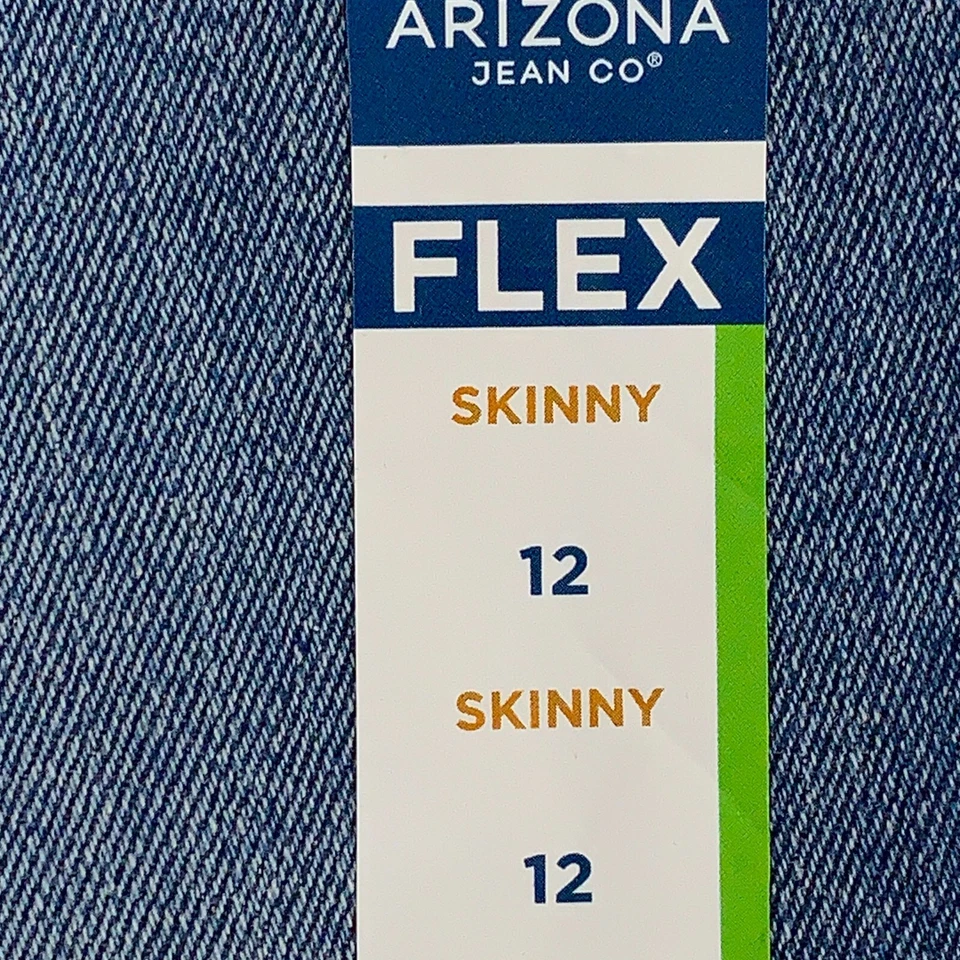 Jeans ajustados Arizona para niñas talla 12 mediano lavado a la piedra Advance Flex nuevos con etiquetas Foto 3 de 4