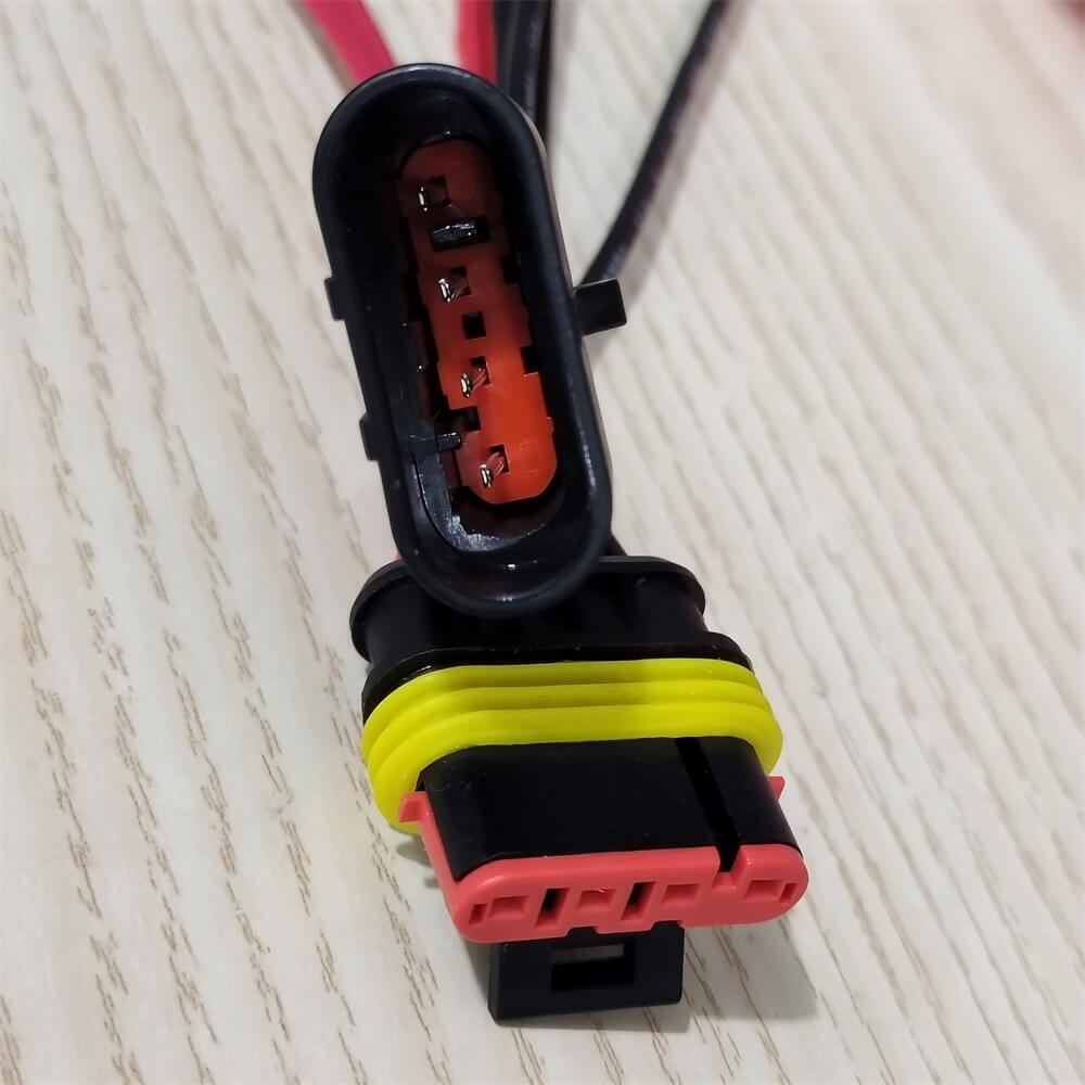 2 Set 18AWG Waterproof 4 Way 4 Pin Plug Electrical Wire Connectors for Car, Boat