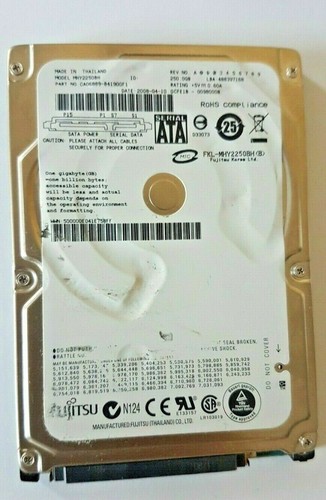 250 GB SATA Fujitsu MHY2250BH 5400 RPM 8MB 2,5" Festplatte