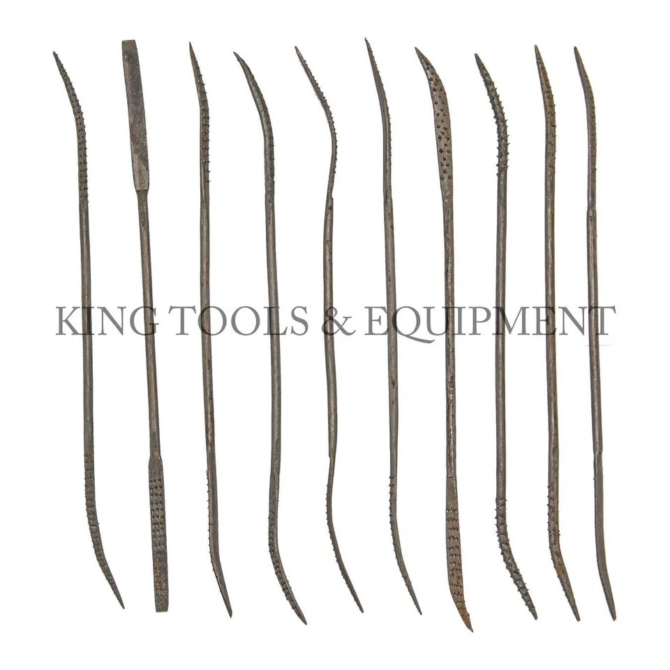 KING 10pc 7" RASP CUT RIFFLER FILE Set Double Ended Wood Metal Carving/Old Stock - Image 2 of 4