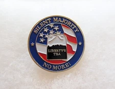 Silent Majority Lapel Pin Liberty's Tea No More USA America