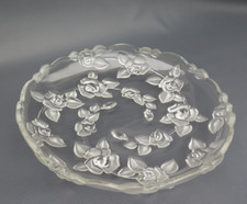 Original Walther Glas Schale Servierschale Rosen flach rund 33,5 cm &Oslash; Vintage