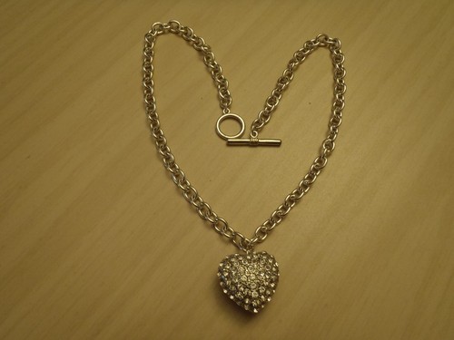 Rhinestone Heart Statement Necklace