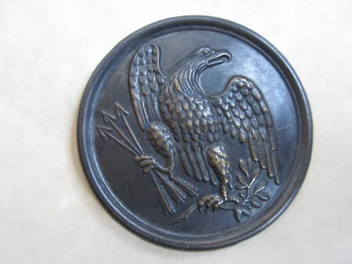 Civil War Eagle Cartridge Box Sling Breastplate Marked W.H. SMITH Brooklyn, NY