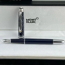 Montblanc luxury fountain pen dark blue classic new with box