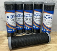 Lot Of 6 - Brightify Activated Carbon Replacement Block Water Filters 10” X 2.5”