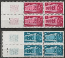 N° 1598/99**  PAIRE EUROPA 1969 EN BLOC DE 4