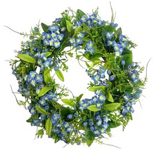 Künstlicher Vergissmeinnicht-Kranz Ø 30cm, Blumenkranz Türkranz Deko Frühling