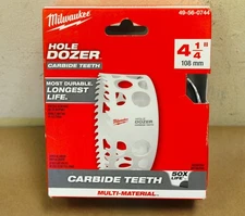 Milwaukee 4 1/4" HOLE DOZER with Carbide Teeth Hole Saw 49-56-0744 NEW (55353)