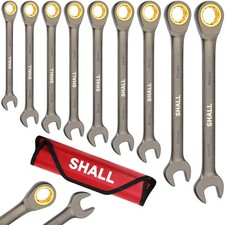SHALL 9 Pcs Ratchet Spanner Set,8-19mm (8,10,11,12,13,14,15,17,19mm) 72 Tooth UK
