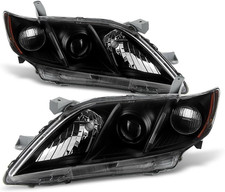 Black Housing Projector Headlights Set for 2007 2008 2009 Toyota Camry