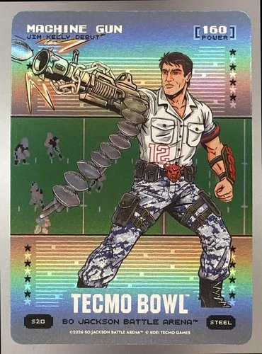2026 Bo Jackson Battle Arena Machine Gun Jim Kelly Silver Battlefoil SP 160