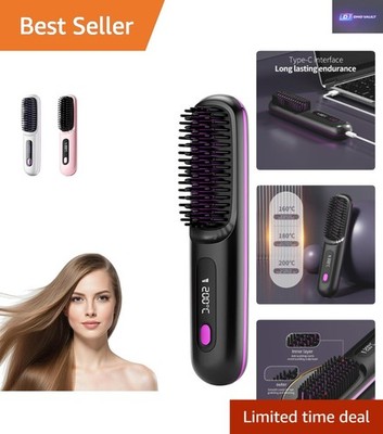 Go Brush Pro Akku Haarglätter Bürste - Tragbares & Wiederaufladbares Styling