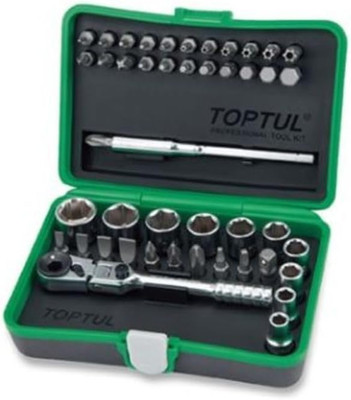 45PCS Mini Ratchet Socket Set - Compact 1/4'' Drive Tool Kit for Pros