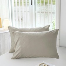 MILDLY Super Soft Pillowcase - Washed Microfiber Lightweight Oatmeal Pillow C...