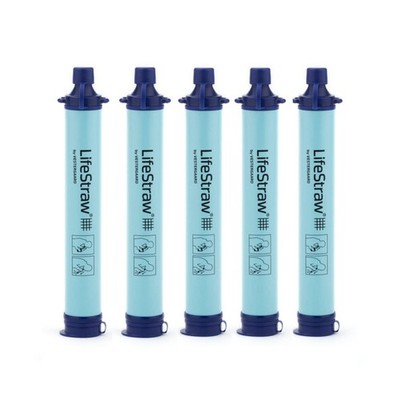 LifeStraw Personal Water Filter 5 Pack Blue - Hiking, Camping, Travel