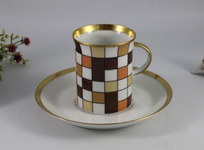 Rosenthal Emilio Pucci Quadratini - Mokkatasse / Espressotasse mit Untertasse