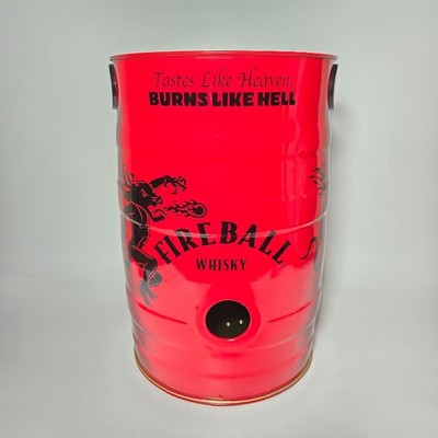 EMPTY Fireball Cinnamon Whiskey Metal Keg Shot Dispenser 5.2L Bar Man Cave
