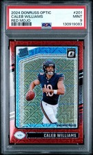 Caleb Williams Rookie Red Mojo 2024 Donruss Optic #201 RC MINT PSA 9