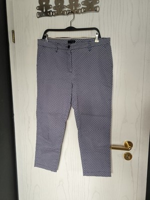 Creation L Damen Hose Gemustert Weiß Blau Größe 