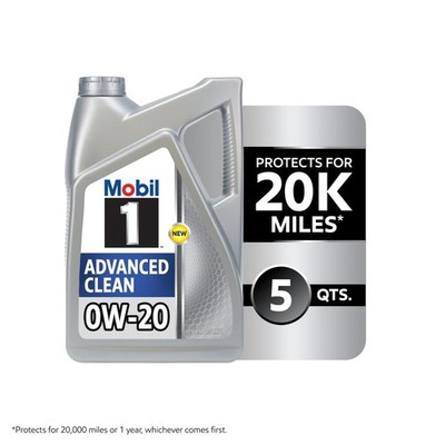 [SALE] 2 PACK Mobil 1 Advanced Clean Full Synthetic Motor Oil 0W-20, 5 Quarts