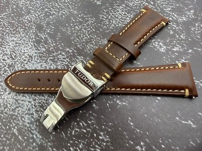 21mm Tudor Strap Brown Learther watch band Black bay pelagos Tudor 1926 39mm