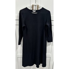 J Jill Ponte Black Knit Long Sleeve Dress XS Minimalist Casual
