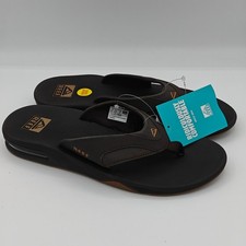 REEF Fanning Men s Flip-Flop Sandal Sole Bottle Opener Brown/Gum NEW
