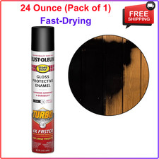 Rust-Oleum 334128 Stops Rust Turbo Spray System Spray Paint, 24 oz, Gloss Black