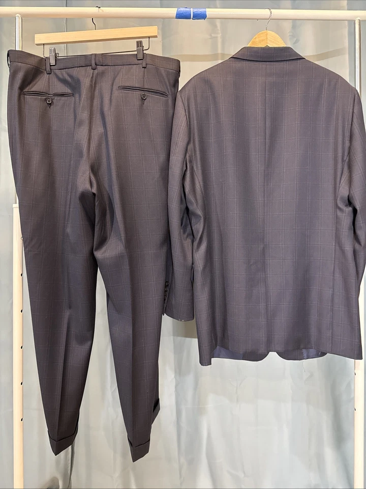 Traje Hickey Freeman Astor, 46L, ventana azul Foto 2 de 4