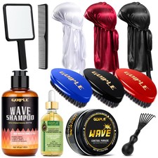 360 Wave Kit for Men Grooming Kit for 360 Waves - 3 Wave Brushes, Soft, Mediu...