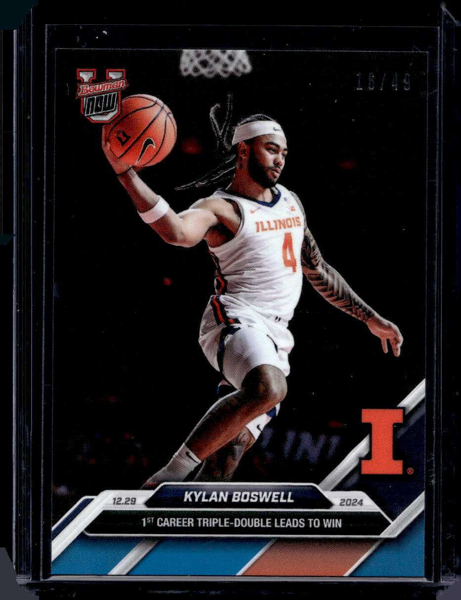2024-25 Bowman U Now Topps #37 Kylan Boswell Blue Parallel Card #d 16/49