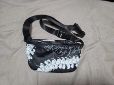 Aloha Collection Puakenikeni Mini Hip Pack in the white on black colorway