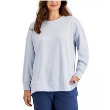 Style  Co. Women's Cozy Long Sleeve V-Neck Knit Sweater, Medium, Blue