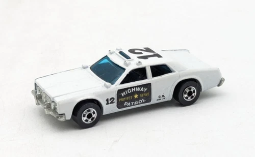 Vintage 1977 Hot Wheels Highway Patrol #12 White Blackwalls Hong Kong Die Cast