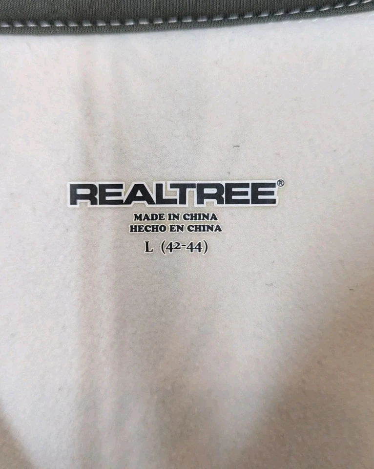 Realtree APC Pullover Unisex Large White Camo 1/4 Zip Mock Neck Thumb Hole  - Image 4 of 4