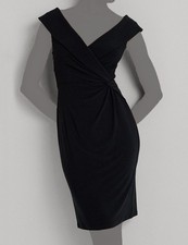Ralph Lauren Women's Black Twist-Front Sheath Dress Size 16