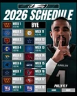 PHILADELPHIA EAGLES 2026 NFL Football Schedule HUGE Fridge Magnet 8" X 10"