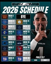 PHILADELPHIA EAGLES 2026 NFL Football Schedul...