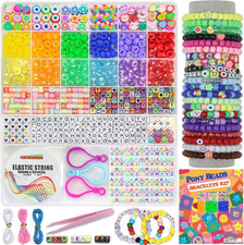 Pony Bulk Kandi Beads for Necklace Jewelry, Bracelets Making Jewelry Kit 900Pcs