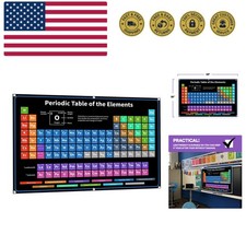 Periodic Table with Real Elements Inside - 2025 Black 35" 54" Chemistry Poste...