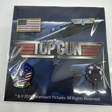 Juego de 4 prendedores Boston Scally Top Gun Tomcat Maverick bandera logotipo nuevo sellado