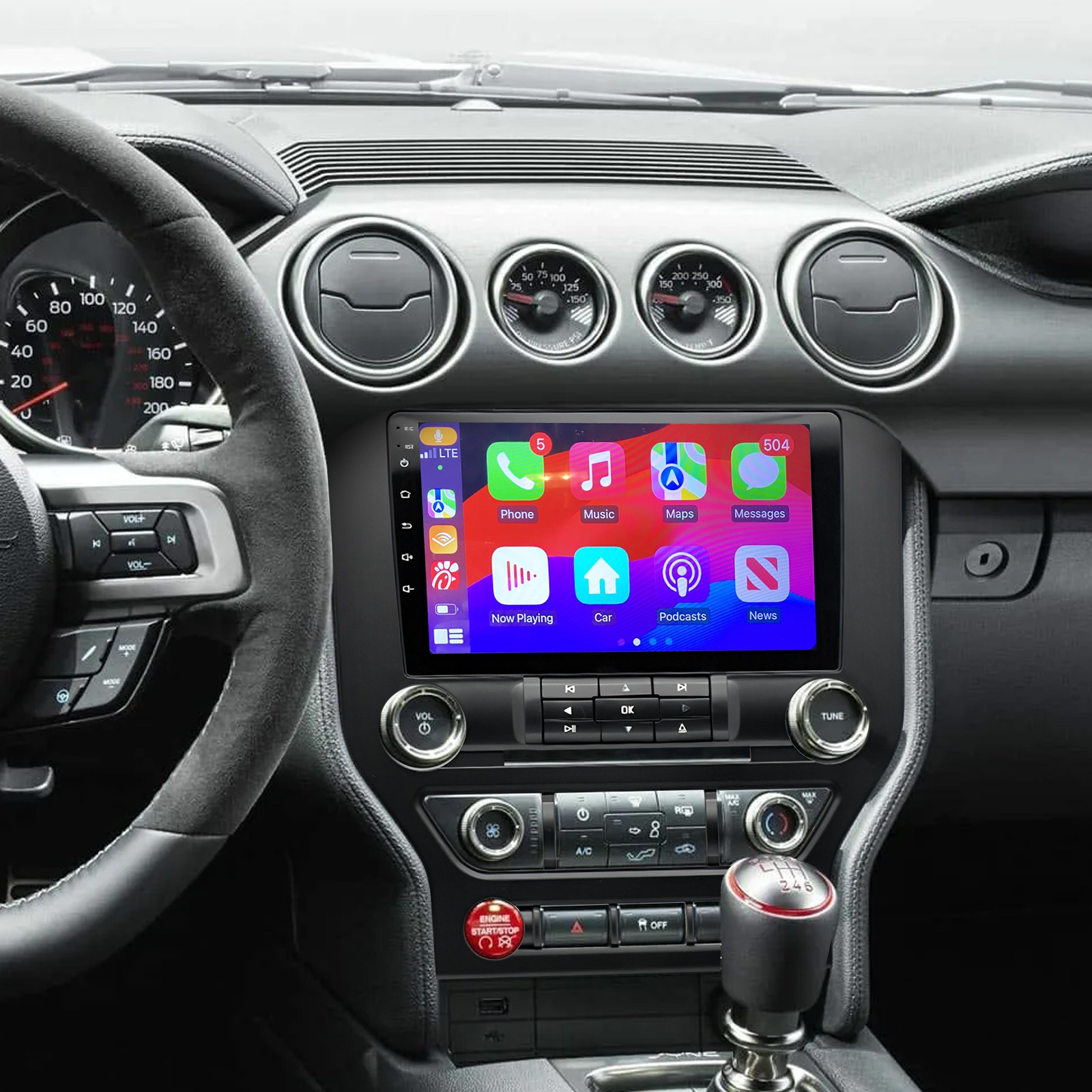 For 2015-2021 Ford Mustang Radio Upgrade Kit Car Stereo Radio Carplay Android 13